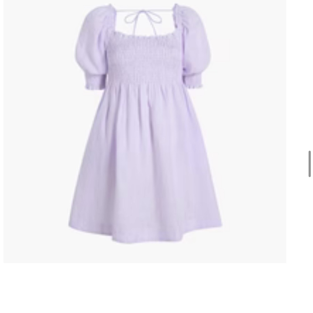 Hill House Purple Pleated Mini Dress with Puff Sleeves